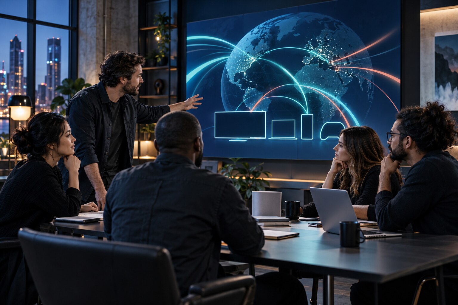 IPTV Harmony team discussing international viewing across connected screens