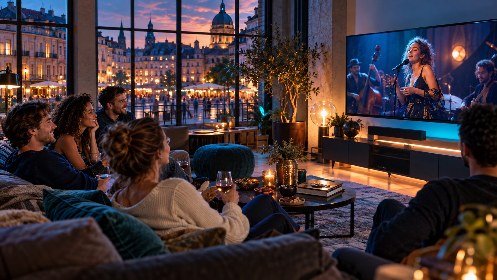 Viewing scene representing channels from European channels